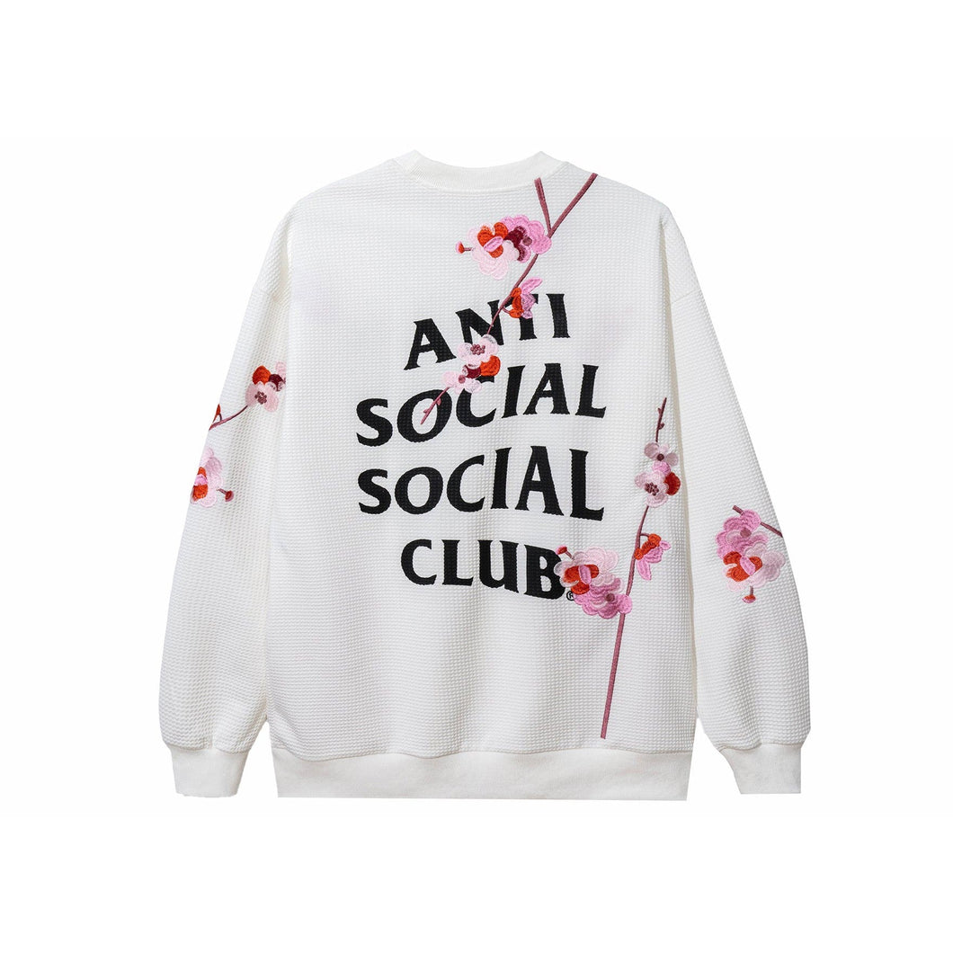 Anti Social Social Club Kkoch Thermal Knit Crewneck Sweater White