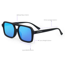 Load image into Gallery viewer, Atlas - Mirrored Blue Squared Sunglasses
