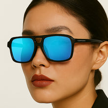 Load image into Gallery viewer, Atlas - Mirrored Blue Squared Sunglasses
