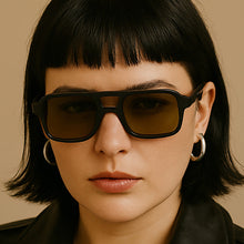 Load image into Gallery viewer, Atlas - Black Squared Sunglasses
