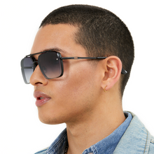 Load image into Gallery viewer, Bella - Midnight Oversized Squared Aviators
