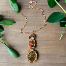 Load image into Gallery viewer, Custom Demon Slayer And Labradorite Anime Necklace
