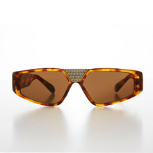 Load image into Gallery viewer, Flat Top Vintage Sunglass with Rhinestone Bridge - Wiz
