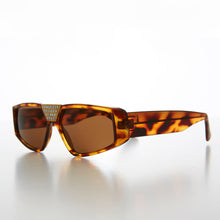 Load image into Gallery viewer, Flat Top Vintage Sunglass with Rhinestone Bridge - Wiz
