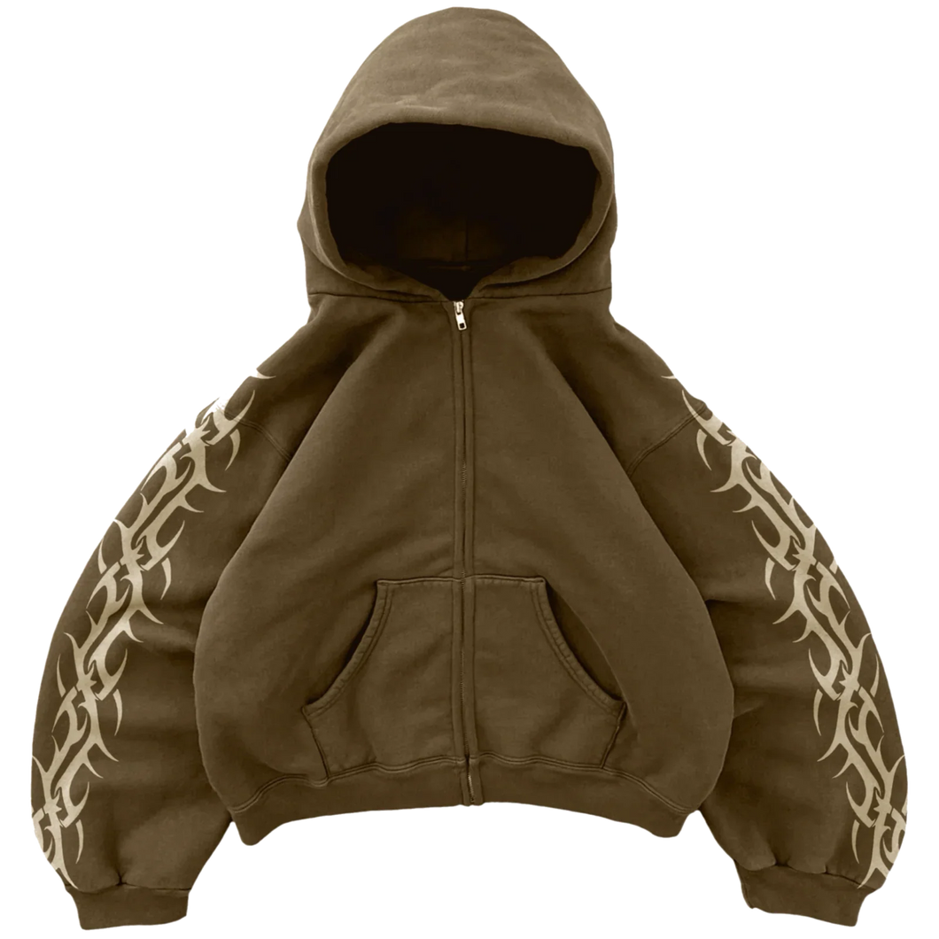 Bravest Tribal Hoodie (Brown)