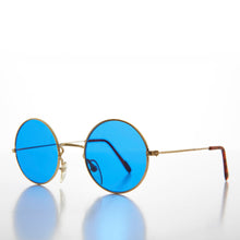 Load image into Gallery viewer, Round Circle Sunglass with Blue Tinted Lens - Benji
