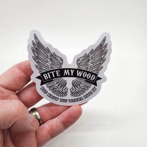 BiteMyWood Black and White Stickers 2 Choices of High Quality Pre Peelable