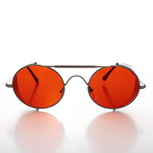 Load image into Gallery viewer, Red Lens Steampunk Sunglass with Folding Side Shields - Bram 7
