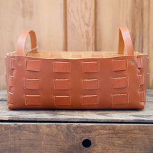 Load image into Gallery viewer, Large Leather Woven Basket  - USA Made
