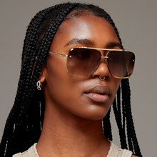 Load image into Gallery viewer, Bella Coffee - Tangle Free Aviator Sunglasses
