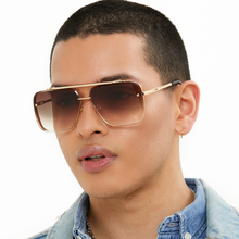 Load image into Gallery viewer, Bella - Coffee Oversized Squared Aviators

