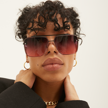 Load image into Gallery viewer, Bella - Ruby Oversized Squared Aviators

