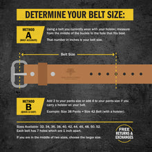 Load image into Gallery viewer, The Ultimate Steel Core Leather Gun Belt | Made in USA | 1 1/4&quot; Steel Reinforced Heavy Duty Concealed Carry Belt | Full Grain Leather CCW Gun Belt For Men | 1.25 inch Gun Belts for Men
