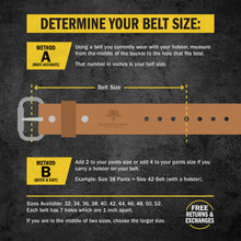 Load image into Gallery viewer, The Ultimate Concealed Carry CCW Leather Gun Belt - Made in USA - Lifetime Warranty
