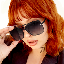 Load image into Gallery viewer, Bella - Midnight Oversized Squared Aviators
