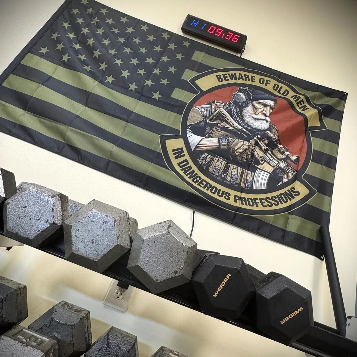 Beware of Old Men In Dangerous Professions / US Flag - 3'x5' - TGJ Wal ...