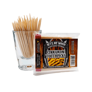 BiteMyWood 5 Pack Flavored Toothpicks Ultimate Extreme Hot Cinnamon 60 Picks Total Count Super Infused Flavor Toothpick