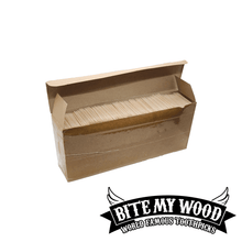 Load image into Gallery viewer, 10000 Qty BiteMyWood Birchwood Double Point Toothpicks In Cardboard Sleeve
