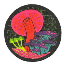 Load image into Gallery viewer, Blacklight Dark Blacklight Mushrooms Velvet Patch - Amp Up Your Gear with Trippy, Eye-Catching Fluorescent Thread Magic
