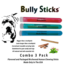 Load image into Gallery viewer, Bully Stick 4&quot; All Natural Birchwood Flavored Human Chewing Sticks in 3 Different Flavors
