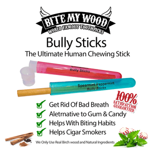 Bully Stick 4" All Natural Birchwood Flavored Human Chewing Sticks Available In Cinnamon And Mint