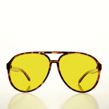 Load image into Gallery viewer, 90s Large Yellow Lens Aviator Sunglasses - Calzini
