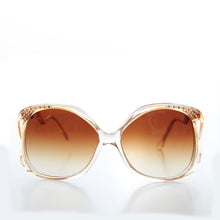 Load image into Gallery viewer, 80s Oversized Sunglasses with Rhinestones - Carmine

