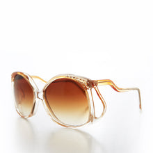 Load image into Gallery viewer, 80s Oversized Sunglasses with Rhinestones - Carmine
