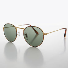 Load image into Gallery viewer, Round Gold Glass Lens Sunglass with Tortoise Rim - Julian 2
