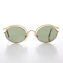Load image into Gallery viewer, Gold Oval Eyelid Vintage Sunglasses  - Cohen
