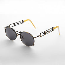Load image into Gallery viewer, Vintage Steampunk Sunglass with Oval Lens and Intricate Temple Design - Cyrus
