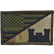 Load image into Gallery viewer, Army Engineer Castle USA Flag - 2.25x3.5 Patch
