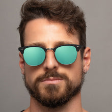Load image into Gallery viewer, The Masters – Mirrored Aqua Clubmaster Sunglasses

