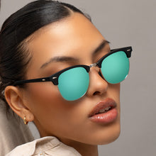 Load image into Gallery viewer, The Masters – Mirrored Aqua Clubmaster Sunglasses
