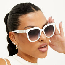 Load image into Gallery viewer, Coco - White Frame Faded Black Lens Wayfarer Sunglasses
