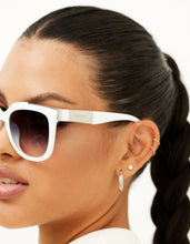 Load image into Gallery viewer, Coco - White Frame Faded Black Lens Wayfarer Sunglasses
