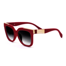 Load image into Gallery viewer, Coco - Red Velvet Frame Black Lens Wayfarer Sunglasses
