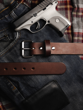 Load image into Gallery viewer, The Guardian Gun Belt - Made in USA - Lifetime Warranty - 14 oz Leather
