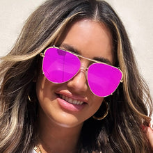 Load image into Gallery viewer, Cristina - Tangle Free - Mirrored Pink Aviator Sunglasses
