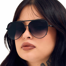 Load image into Gallery viewer, Cristina - Tangle Free - Faded Black Aviator Sunglasses
