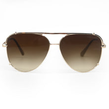Load image into Gallery viewer, Cristina - Tangle Free - Faded Brown Aviator Sunglasses
