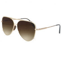 Load image into Gallery viewer, Cristina - Tangle Free - Faded Brown Aviator Sunglasses

