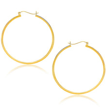 Load image into Gallery viewer, 10k Yellow Gold Polished Hoop Earrings (40mm)
