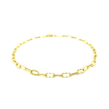Load image into Gallery viewer, 14k Yellow Gold Anklet with Flat Hammered Oval Links
