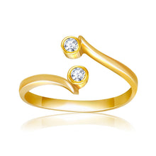 Load image into Gallery viewer, 14k Yellow Gold Cubic Zirconia Accented Curve Ended Toe Ring
