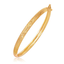 Load image into Gallery viewer, 14k Yellow Gold Diamond Cut Motif Dome Style Children's Bangle
