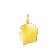 Load image into Gallery viewer, 14k Yellow Gold Small Girl Head Charm
