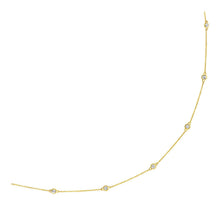 Load image into Gallery viewer, 14k Yellow Gold Station Necklace with Round Diamonds
