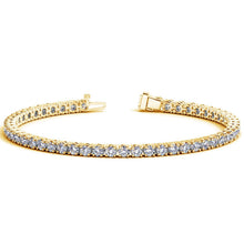 Load image into Gallery viewer, Lab Grown Round Diamond Tennis Bracelet in 14k Yellow Gold (7 cctw F/G  VS2/SI1)
