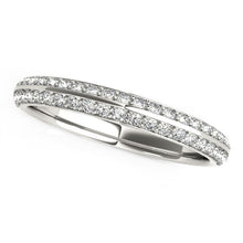 Load image into Gallery viewer, 14k White Gold Two-Row Pave Set Diamond Wedding Band (1/4 cttw)
